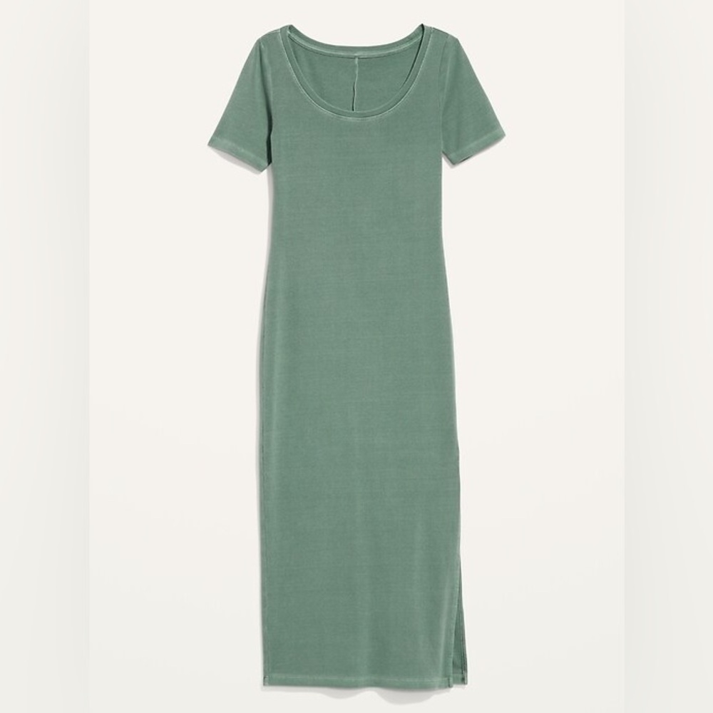 OLD NAVY Fitted Short Sleeve Rib Knit Maxi Dress (XL)